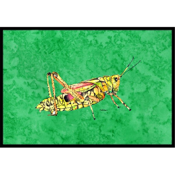 Carolines Treasures Grasshopper on Green Indoor Or Outdoor Doormat - 18 x 27 in. 8849MAT - main